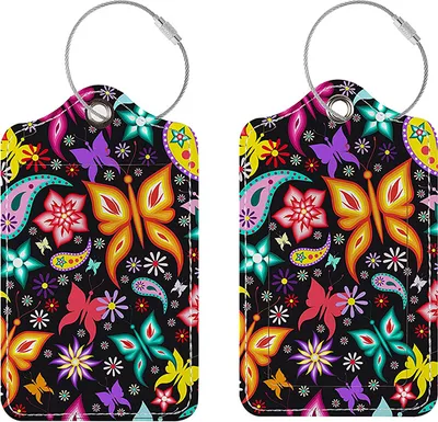 Image de INF Étiquette de bagage et porte-carte d'identité en cuirPolyuréthaneMulticolore Papillon