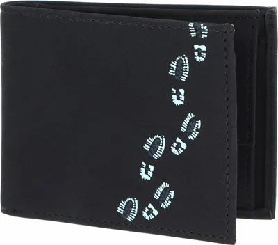Immagine prodotto di oxmox portafoglio New Cryptan Pocketbörse Footsteps Print Cyan Black nero