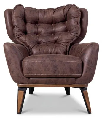 Produktbild von Polstergarnitur 3Sitzer-Sofa Sessel Leder Modern Dunkelbraun Kissen