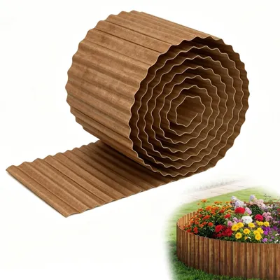 Imagen del producto de Borde de césped de acero corten – Borde flexible de metal para macizos de flores, 20 x 600 cm