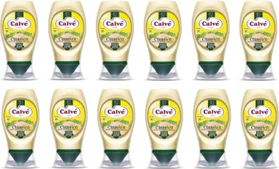 Produktbild von 12 x Calve Calvè Classic Mayonnaise Squeeze Mayo Classic Pommes Sauce Tisch Saucen 250 ml