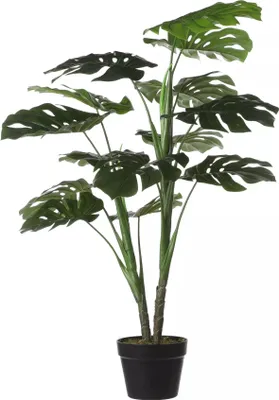 Obrázok produktu pre Sľudové dekorácie Monstera umelá rastlina - H100 x Ø70 cm - zelená