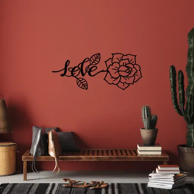 Produktbild von Wallity, Love- TNL2278, Schwarz, Sonstige Wohndekorationen, 80 x 33 cm, 100% Metall (Dicke: 1