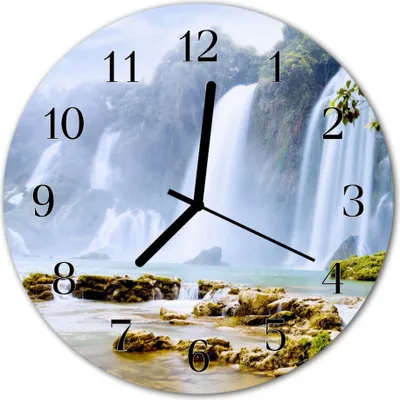 Immagine prodotto di Orologio da parete a vetro, ideale per la cucina, con movimento a cascata e design multicolore, diametro 30 cm