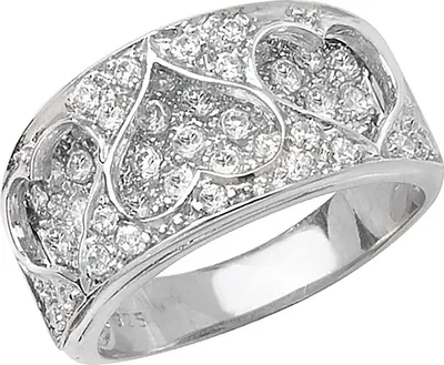 Produktbild von Stylischer 925 Sterling Silber Herz Damen - Ring mit Zirkonia, 58 (18.5); TRS22248RSQ