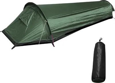 Produktbild von Campingzelte Backpacking Zelt Outdoor Camping Schlafsack Zelt Leichte Einzelperson Zelt Campingzelte ,Armeegruen