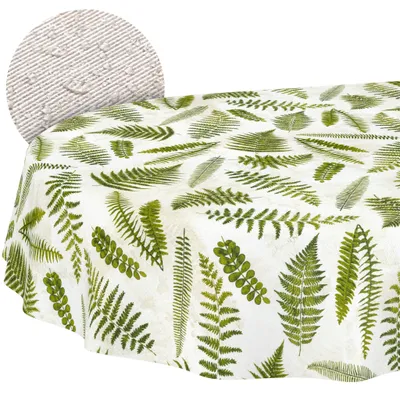 Produktbild von Tischdecke oval 220x140 cm abwaschbar Wetterfest Outdoor ANRO Farn