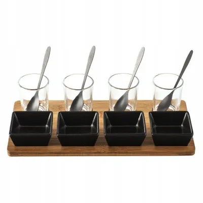 Image de Set appétitif - 13 pièces - Plateau - Verrine - Cuillère