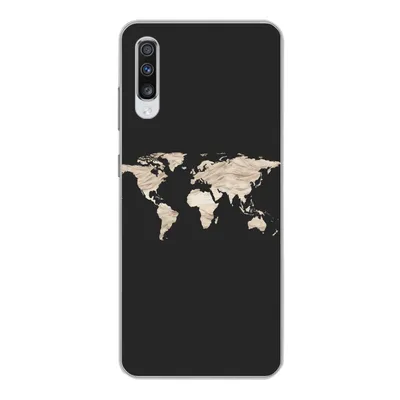 Produktbild von MuchoWow® Handyhülle Schutzhülle Hülle für Samsung Galaxy A70 Weltkarte - Heu - Braun Silikon Softcase Handy Hülle - Schutzhaube