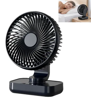 Produktbild von Tischventilator USB C automatisch oszillierend leise 30 dB LED Display 4 Geschwindigkeiten tragbar für Büro und Zuhause