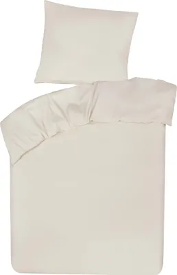 Produktbild von Bettwäsche mit Kissenbezug und Reißverschluss - 100% Baumwolle - 2-teilig 135x200 + 80x80 - Creme