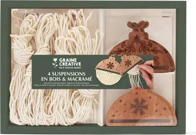 Image de Kit : 4 suspensions en bois et macramé