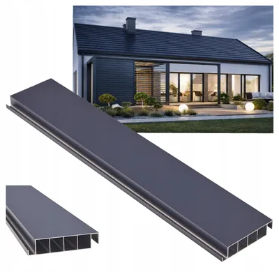 Zdjęcie produktu dla Panel Aluminiowy Do Shutters Szary Ruchome Deseczki Taras Pergola 200Cm