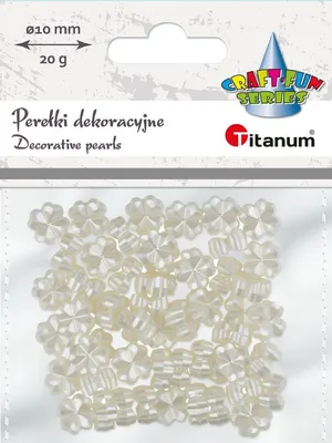 Obrázek produktu pro Dekorační korálky Bílé perleťové čtyřlístky 10mm 20g Titanum