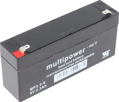 Produktbild von Multipower Blei-Akku MP3.3-6 mit Faston Kontakt 4,8mm