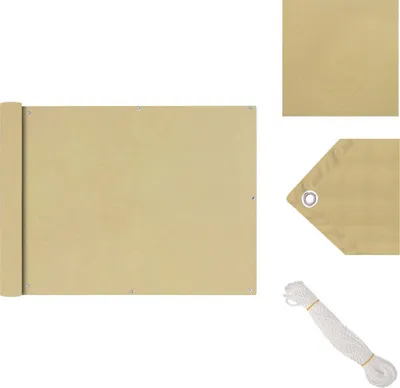 Produktbild von vidaXL Balkonsichtschutz Oxfordgewebe 90x600 cm Beige - Sonnenschirme & Sonnenschutze