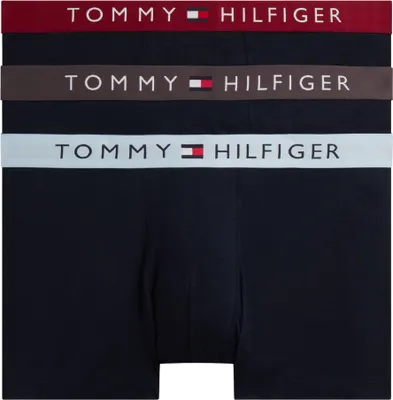 Produktbild von Tommy Hilfiger Herren 3er Pack Boxershorts Trunks mit Logobund, Mehrfarbig (Drk