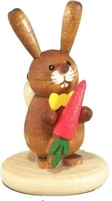 Produktbild von Osterdekoration Osterhase mit Möhre natur BxHxT 3,2x5x3,2cm NEU