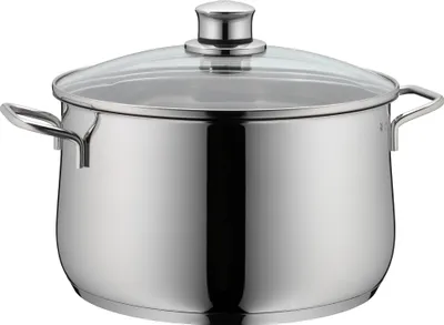 Produktbild von WMF Topf-Set Diadem Plus 3-teilig, Edelstahl, Edelstahl, Edelstahl, Edelstahl, Glas, Gas, Induktion