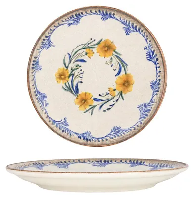Imagen del producto de Bonna - Plato de postre retro con motivos florales, porcelana, 21 cm
