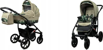 Produktbild von BabyLux® Largo | 2in1 Kinderwagen Set | Fern Leaf | Kombikinderwagen | Kinderwagenset | Buggy +