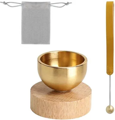 Produktbild von Klangschalen-Set - Handgefertigt für Meditation - Durchmesser 4 cm - Holz