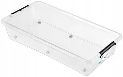 Produktbild von MOXOM Flache Kunststoffbox 35L mit Deckel und Rollen