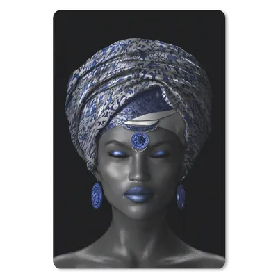 Produktbild von MuchoWow® Mauspad Mousepad Frau - Kopftuch - Blau 40x60 cm - Mousepads - Maus Mat - Pad - Mausunterlage - Schreibtisch Accesoire