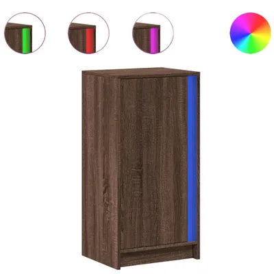 Produktbild von LED-Sideboard Braun Eichen-Optik 42,5x34x85 cm Holzwerkstoff