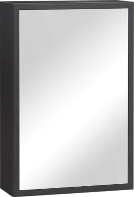 Produktbild von AIORBER Spiegelschrank Bad 60x40 cm Hängeschrank mit 3 Fächern Wandmontage Badezimmerschrank mit Türspiegel, Schwarz