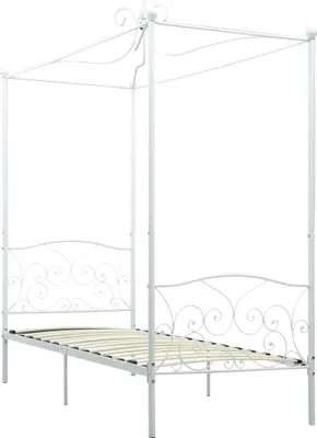 Produktbild von vidaXL Himmelbett-Gestell Weiß Metall 90 x 200 cm