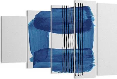 Produktbild von Bild auf Leinwand - Leinwandbild - 5 Teile - Abstraktion Aquarell Blau - 150x100cm - Wand Bild - Wanddeko - Wandbilder - Leinwanddruck - Bilder - Wanddekoration - Leinwand bilder - EG150x100-4223