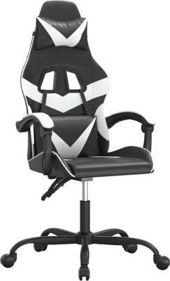 Produktbild von Gaming-Stuhl Schwarz und Weiß Kunstleder