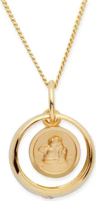 Produktbild von Unique 333er Gold Taufring Zirkonia Engelsanhänger KTR0006