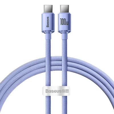Zdjęcie produktu dla Kabel USB-C Baseus Crystal Shine 1,2 m 100W fioletowy