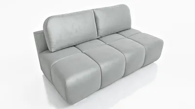 Zdjęcie produktu dla Szara kanapa z funkcją spania do salonu Emma 195 cm - Mała sofa rozkładana z pojemnikiem na pościel