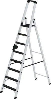 Produktbild von Günzburger Steigtechnik Stufen-Stehleiter 250 kg einseitig begehbar mit clip-step R13 8 Stufen - 042708