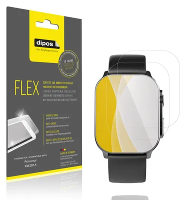 Produktbild von 2x Schutzfolie für Poounur KW281A Folie, 100% Displayabdeckung, dipos Flex