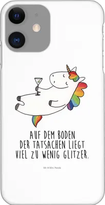 Produktbild von Mr. & Mrs. Panda Iphone 11 Handyhülle Einhorn Cocktail - Weiß - Geschenk, Cover, Smartphone Hülle, Glitzer, Unicorn, Spruch, Geburtstag, Einhörner, Spaß, Handy Case, Rum