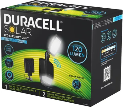 Image de Lampe solaire Duracell avec détecteur de mouvement SL001BKBDU