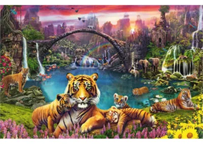 Immagine prodotto di 3000-piece puzzle Tigers in the lagoon. Adult. Ages 14 and up. 00016719. Ravensburger