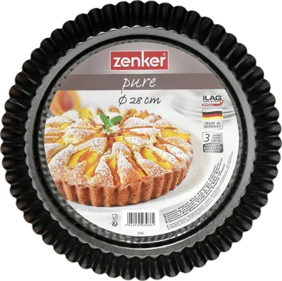 Obrázek produktu pro Zenker 3986, Koláčová forma, Kulatý, Rýhovaný povrch, 230 °C, Černá, Německo