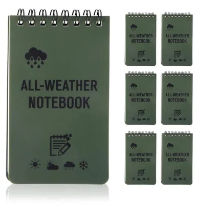 Produktbild von Wasserdichtes Notizbuch 6er Set Grün 12.7 x 7.6cm 50 Blatt pro Block