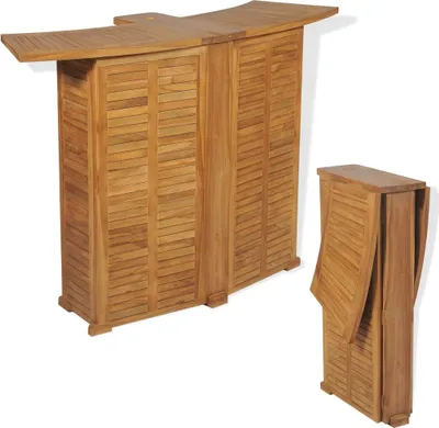 Zdjęcie produktu dla vidaXL Składany stolik barowy 155x53x105 cm z litego drewna tekowego