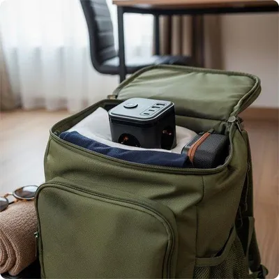 Productafbeelding van Huslog Stopcontactkubus met 3 AC-stopcontacten & 4 USB (2× USB-C, 2× USB-A) – stekkerdoos 3680W, compact