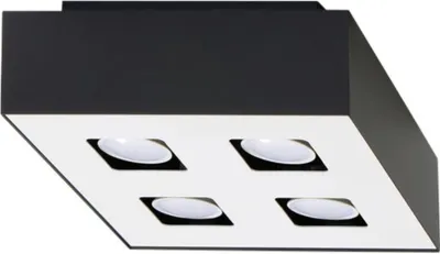 Produktbild von Deckenleuchte MONO 4 schwarz 4xGU10 10W Stahl 11x24x24cm Sollux Lighting