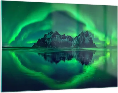 Produktbild von Bilder auf glas - Berg Gletscher Wasser - 120x80cm - Glasbilder - Wandbilder - Kunstdruck - zum Aufhängen bereit - Wanddekoration aus Glas - Glas Bilder - Wandbild auf Glas - GAA120x80-4012