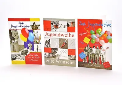 Produktbild von Jugendweihekarte - 50 Stück - 3 Motive
