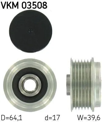 Produktbild von SKF Generatorfreilauf Riemenscheibe Lichtmaschine für OPEL Corsa D Schrägheck (S07) Ø64,1mm