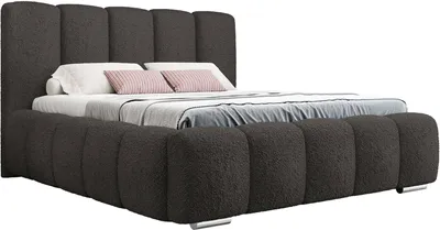 Produktbild von MIRJAN24 Polsterbett Wizko Boucle, Doppelbett mit Bettkasten, Ehebett, Leistenlattenrost aus Holz (Farbe: Abriamo 08, Größe: 140x200 cm)